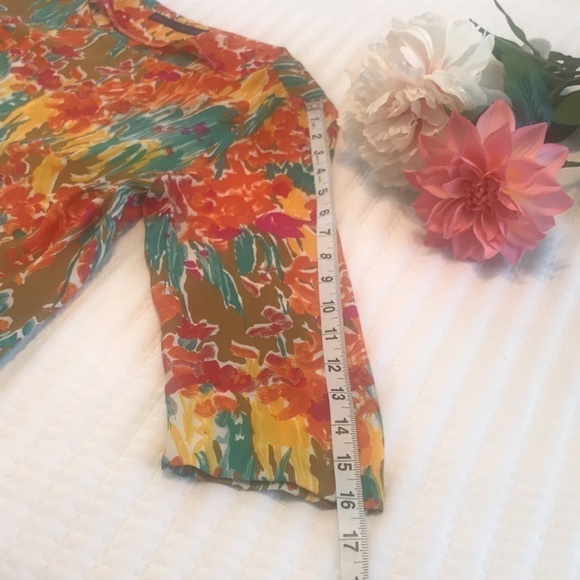 ZARA Floral Watercolor Shift Dress Size Medium Womens - Picture 10 of 11